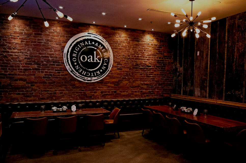 The semi-private dining area at OAK